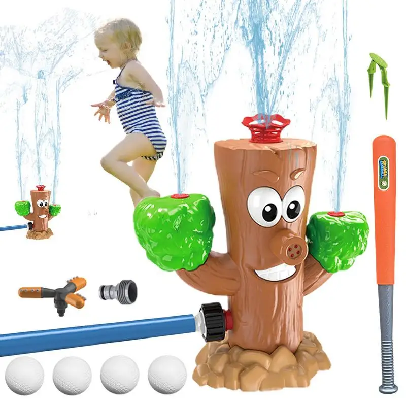 

Sprinkler Baseball Helicopter Toy Tree Stump Design Garden Lawn Game 360 Degree Rotating Spray Sprinkler Baseball For Girls Pets