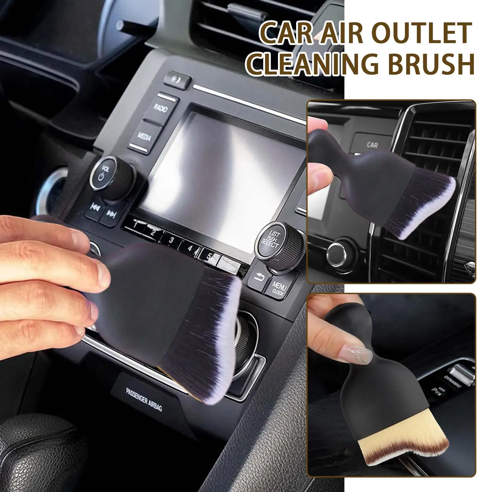 

Car Interior Cleaning Brush Center Console Cleaning Car Conditioning Brush Cleaning Outlet Cleaning Air Brush Accessories S8z9