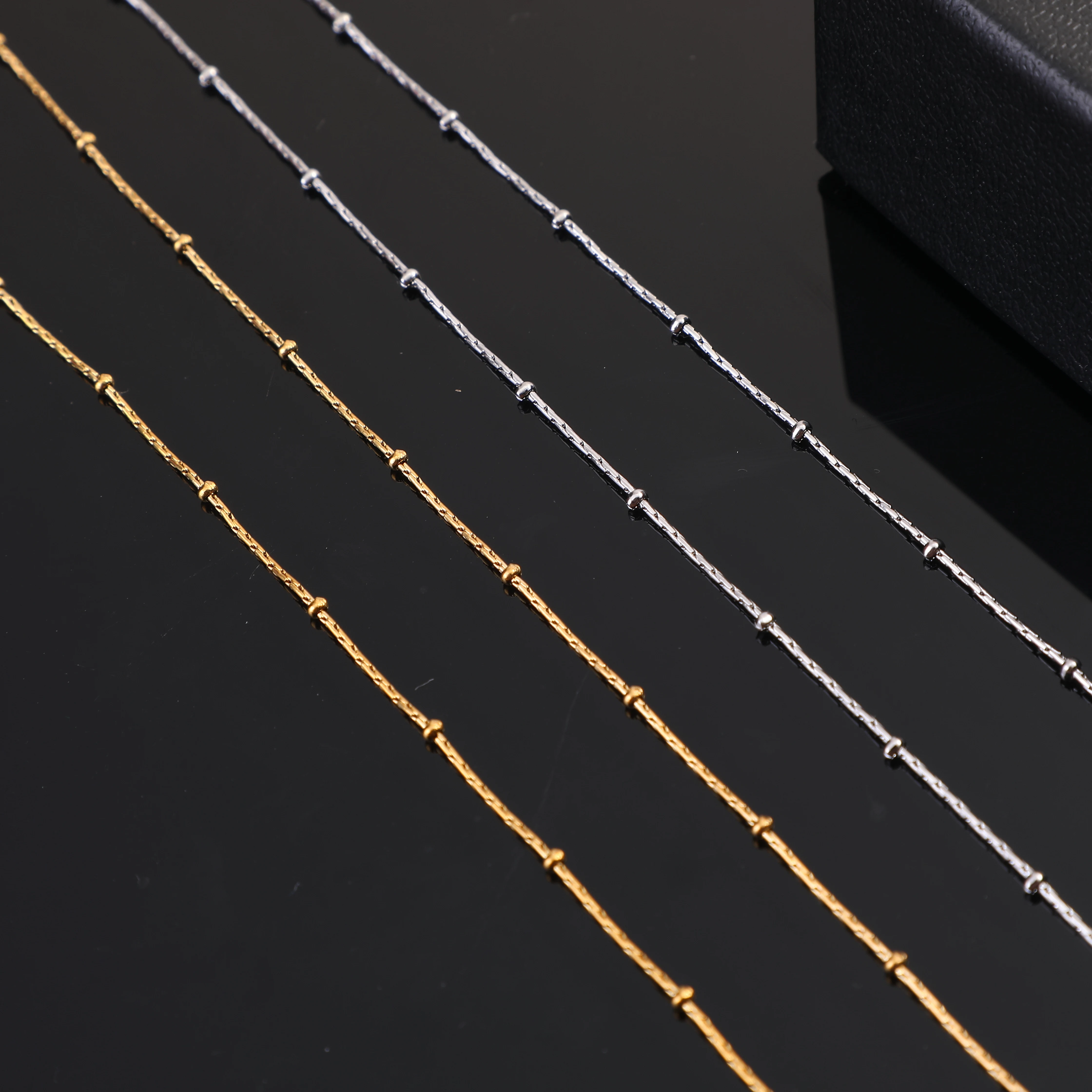 

10 pieces/batch 2.0mm bead stainless steel men's and women's necklace DIY hammer round clip bead chain necklace jewelry accessor