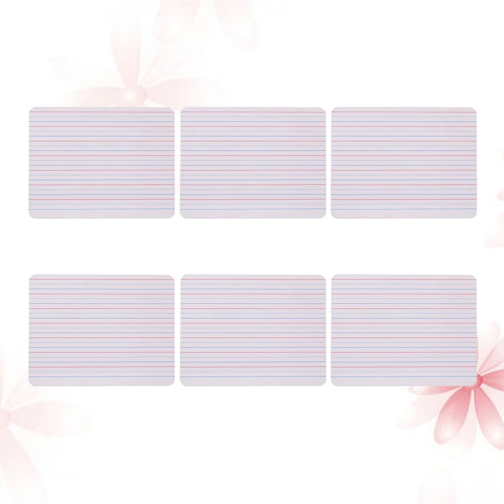 

6 шт. четырехлинейные маленькие белые доски с тремя рамами, безрамный жесткий диск, двусторонние ноутбуки для сухого стирания, многоразовые для школы