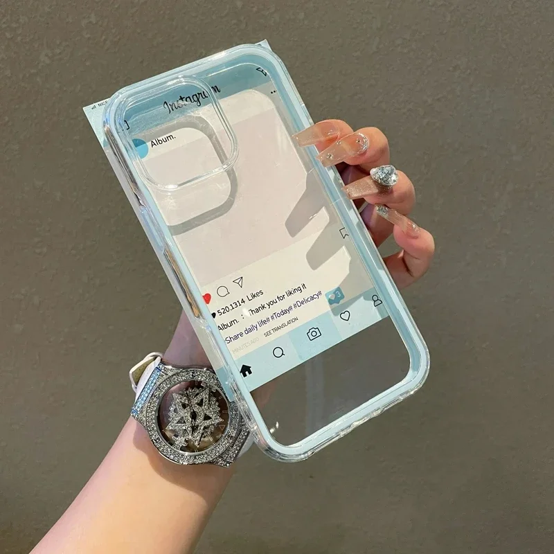 Casing Ponsel Permen Transparan 2 IN 1 Mewah untuk iPhone 16 11 12 13 14 15 Pro Max Plus Penutup Casing Belakang Bumper Tahan Benturan Bening
