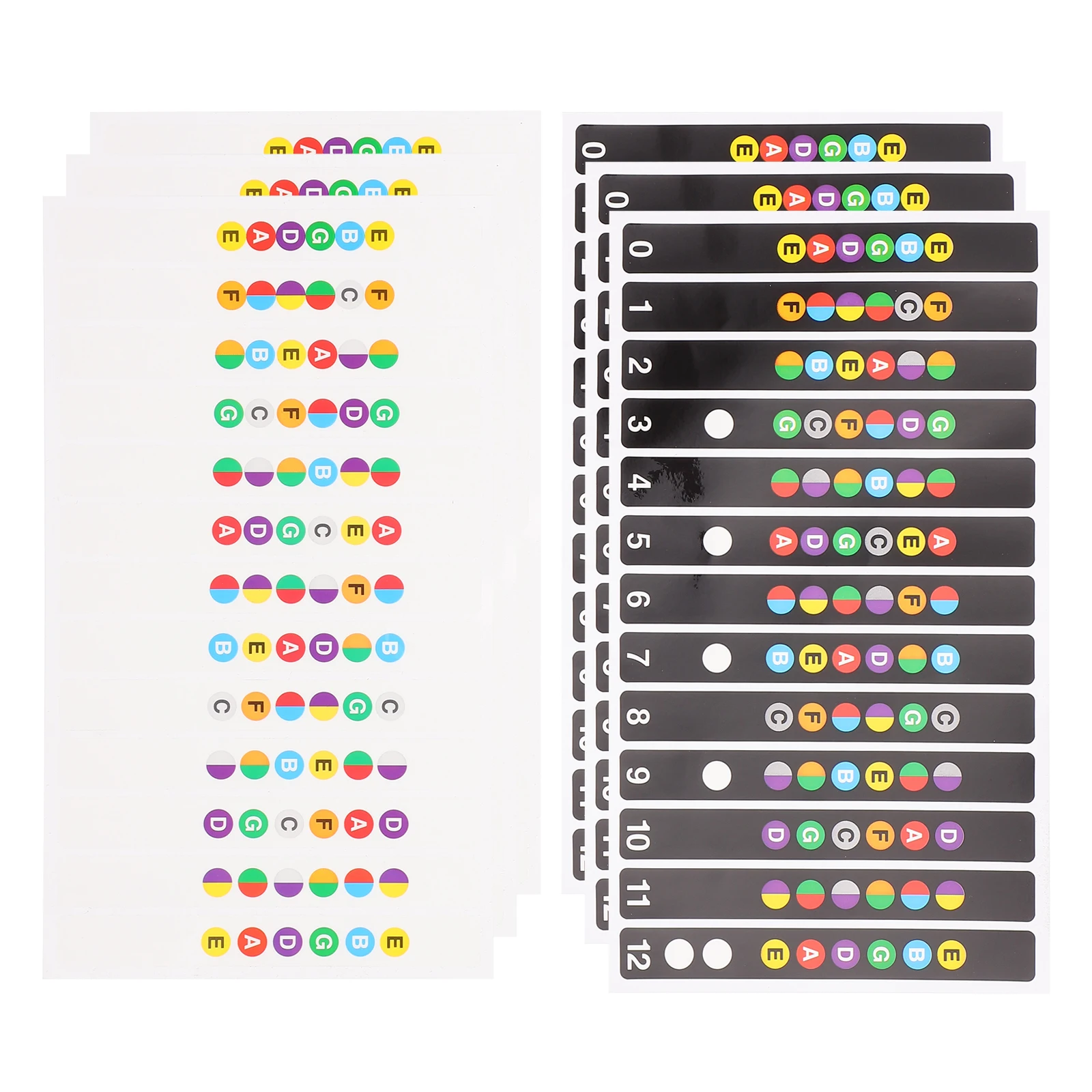 

6 pcs Guitar Fretboard Stickers Pvc Waterproof Sweatproof Easy Remove Labels For Beginners Fingerboard Notes Training
