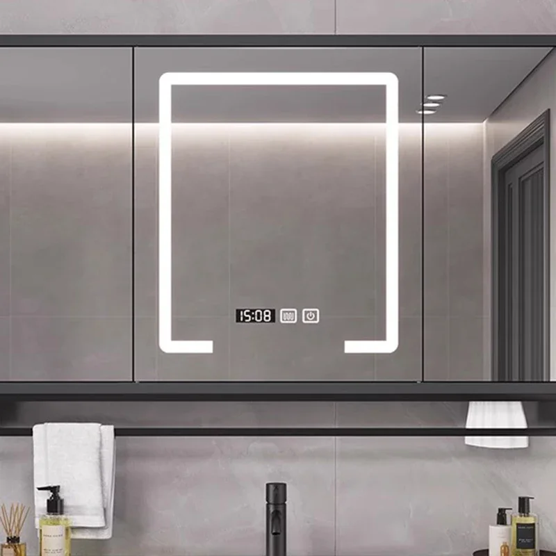 Sanitation Smart Light Bathroom Cabinets Vanity Mirror Locker Home Furniture Defogging Bathroom Cabinets Simple Miroir De Salle