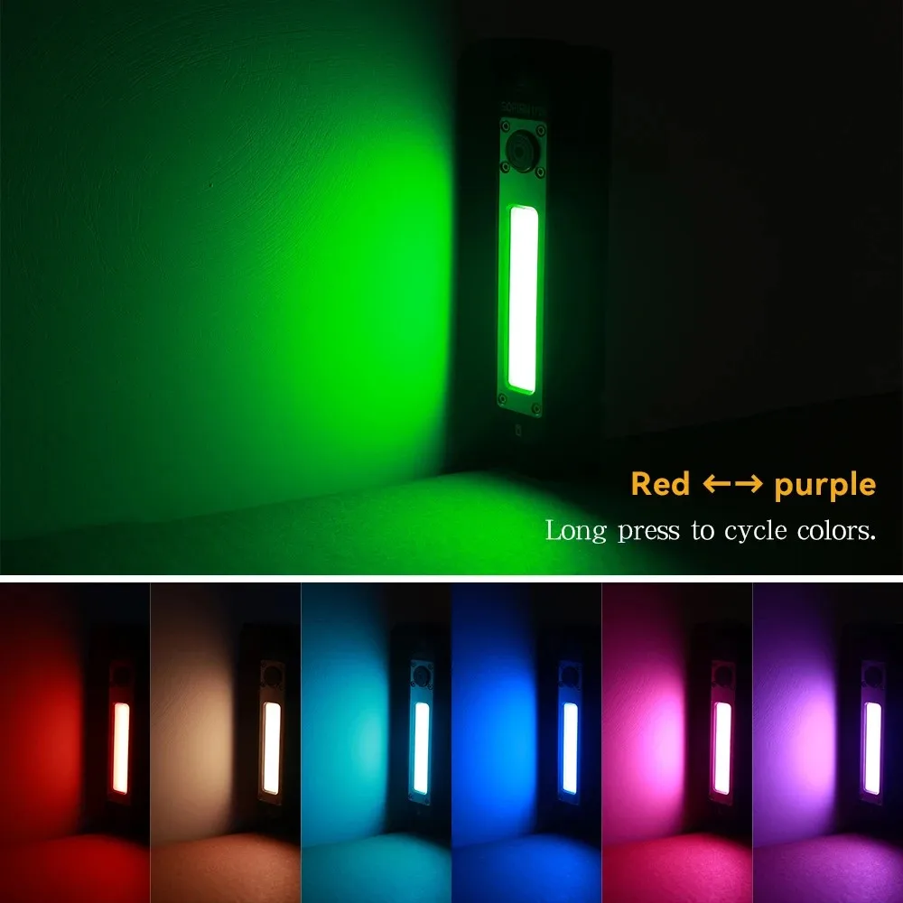 Sofirn IF23 RGB 빛 4000lm 강력한 LED 손전등 21700 5V 3A USB C 충전식 투광 조명 스포트라이트 토치 마그네틱