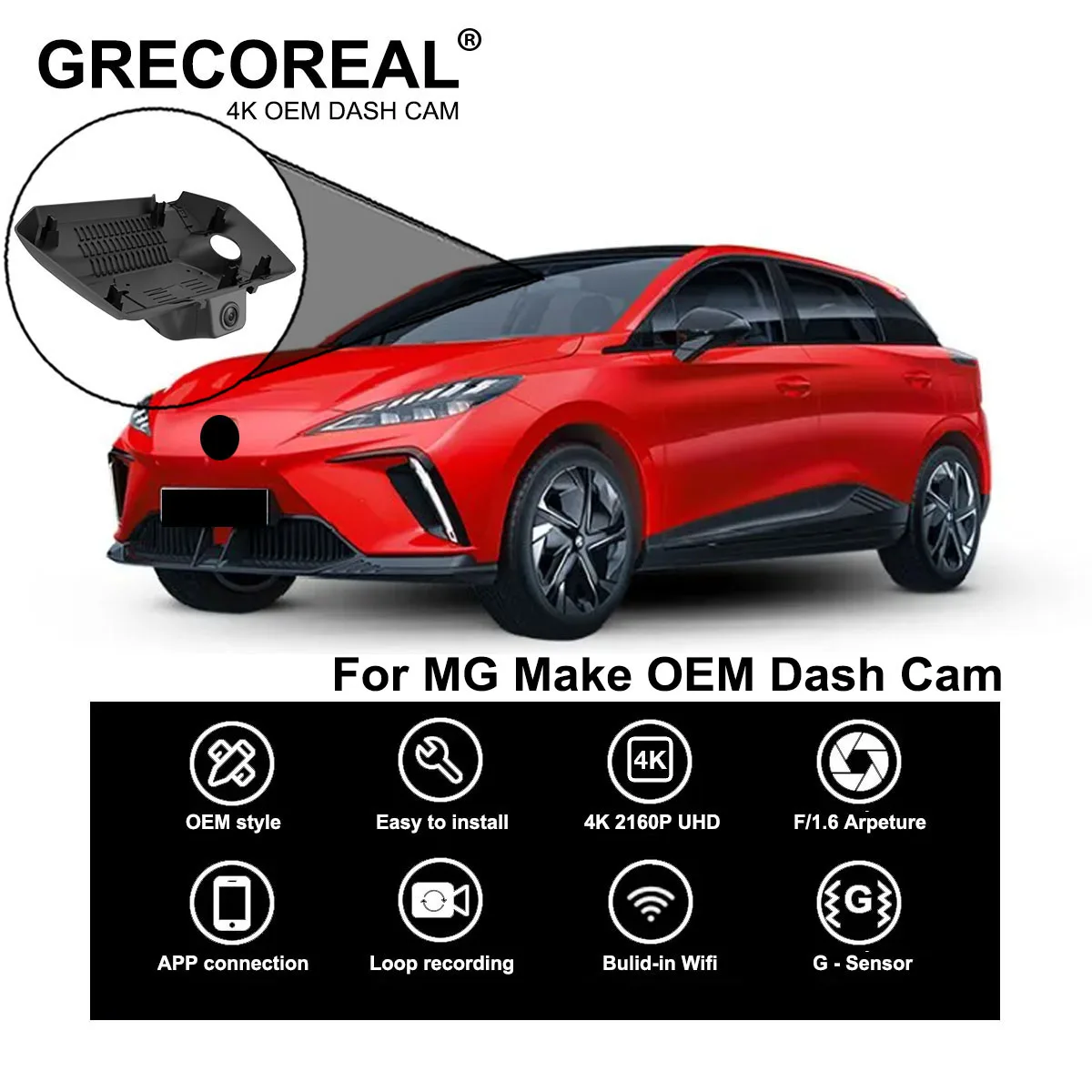 

For MG 5 4 MG5 MG4 EV Dash Cam Dashcam Car Dash Camera 4K Wifi Front and Rear OEM Plug Play Auto Automatic Car DVR