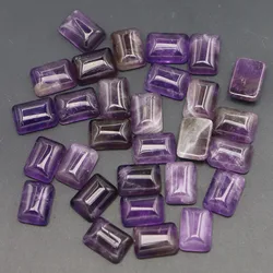 14x10mm Natural Stone Square Shape CAB Cabochon Beads Amethyst for Jewelry&Clothes Accessories Wholesale 50pcs Free Shipping