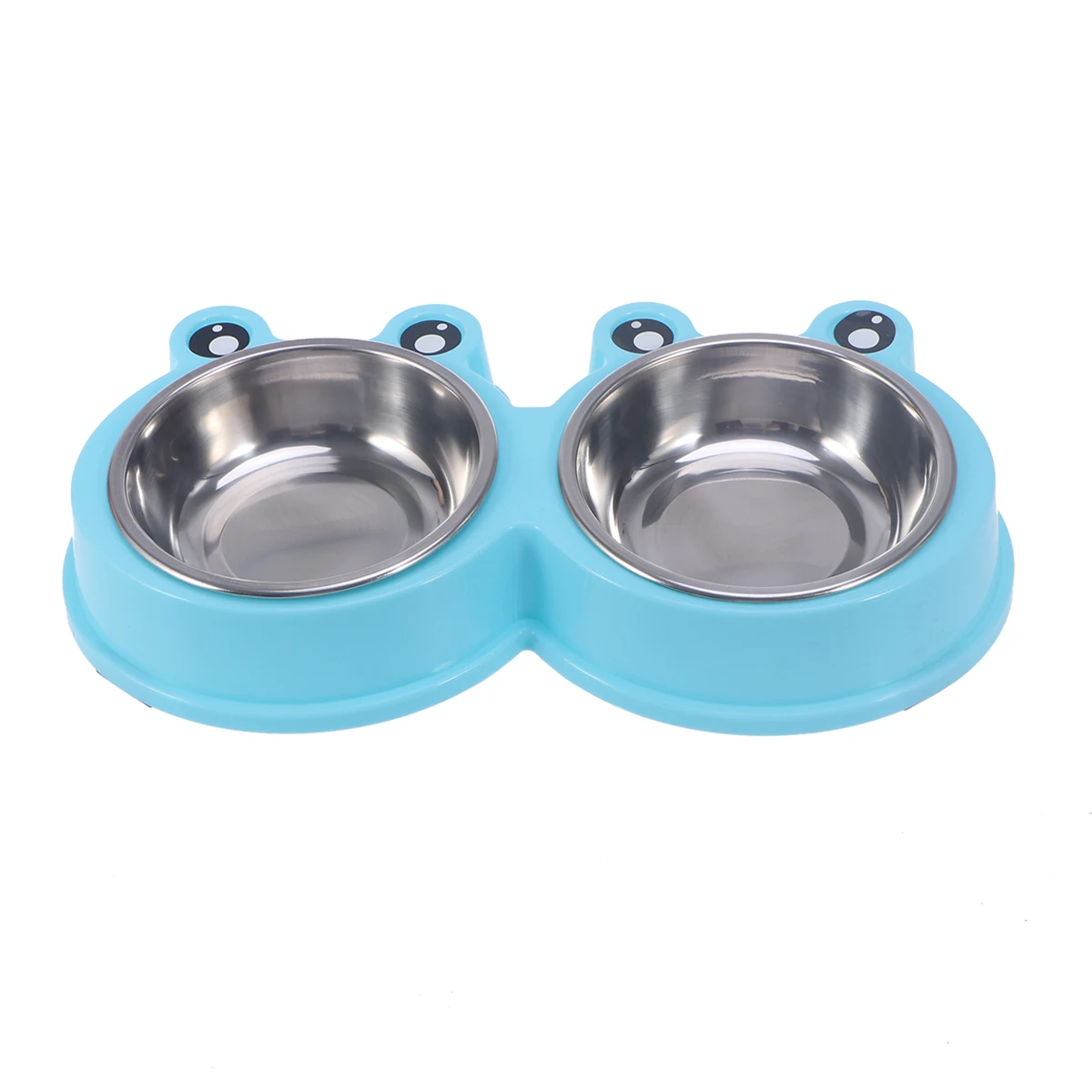 

Dual Detachable Dog Bowl Pet Stainless Steel Water Food Feeder Bowl Dog Food Bowl Pet Bowl Non-Slip Bowl Set (Blue)