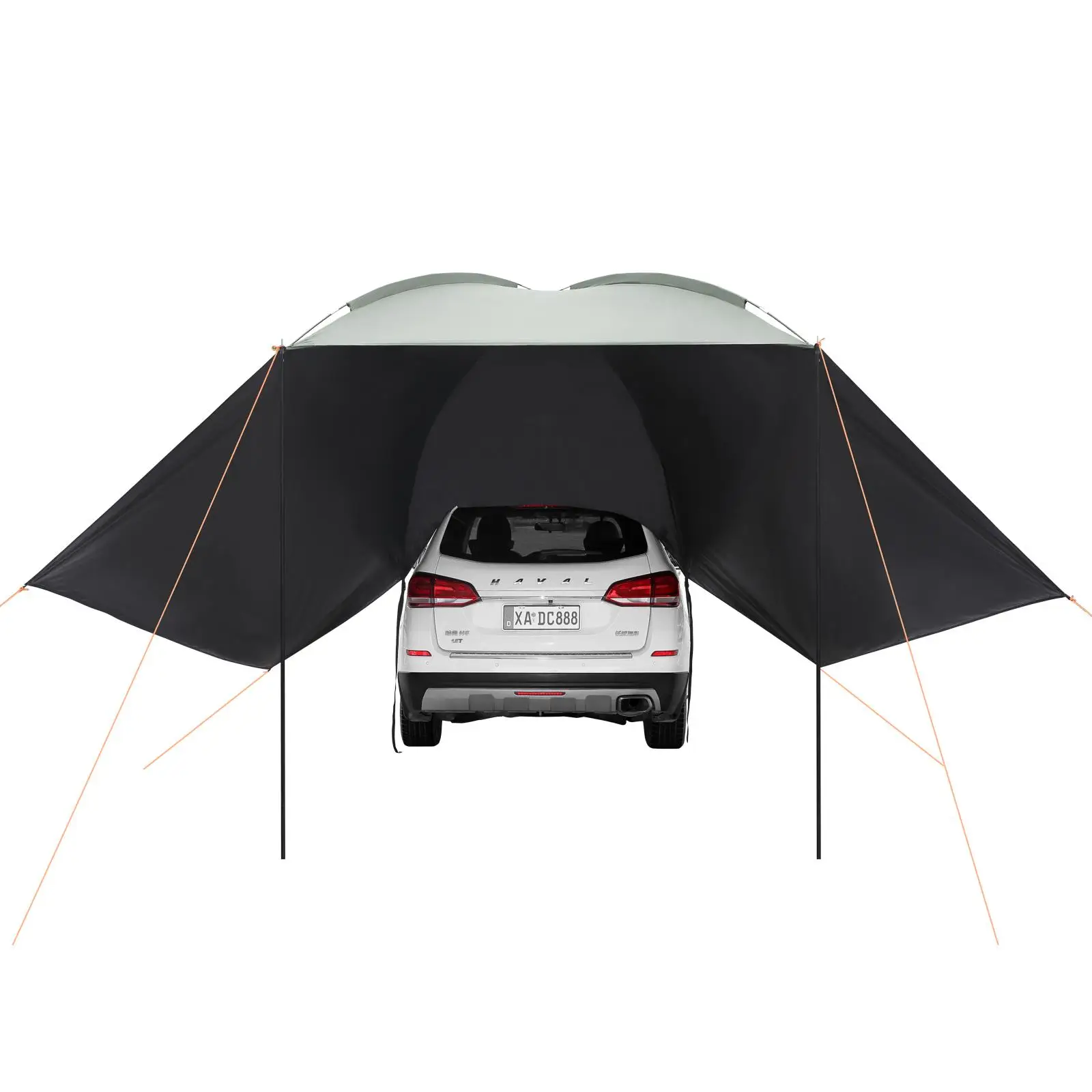 Vehicle Awning, Large 10' x 7' Shade Coverage Car Side Awning, PU2000mm UV50+ Car Awning with Extended Side Canopies and Portable Storage Bag, Suitable for truck , SUV, Van, Campers