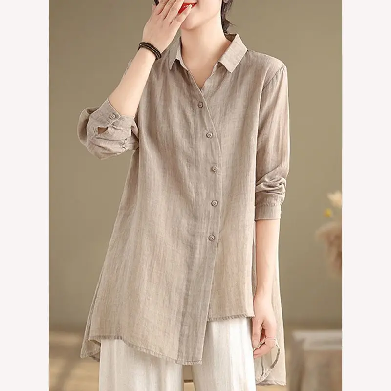 

Long Sleeve Shirts Womens Satin Polka Dot Slim Fit Retro Feminine Youthful Romantic Comfortable Daily Office Outfit