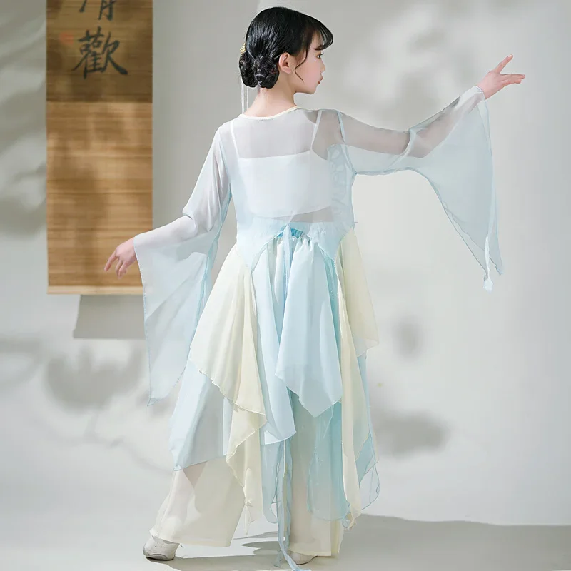 Ropa de gasa de baile clásico para niños, Ropa de baile elegante, ropa de entrenamiento para niñas, baile en China, baile para fanáticos