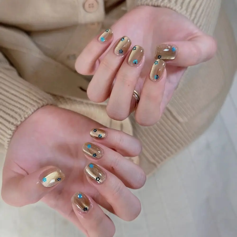 

12-Grid Flower Glitter Nail Art Decorations Polka Dot Colorful Glitter Nail Accessories Minimalist DIY Nail Charms Nail Salon