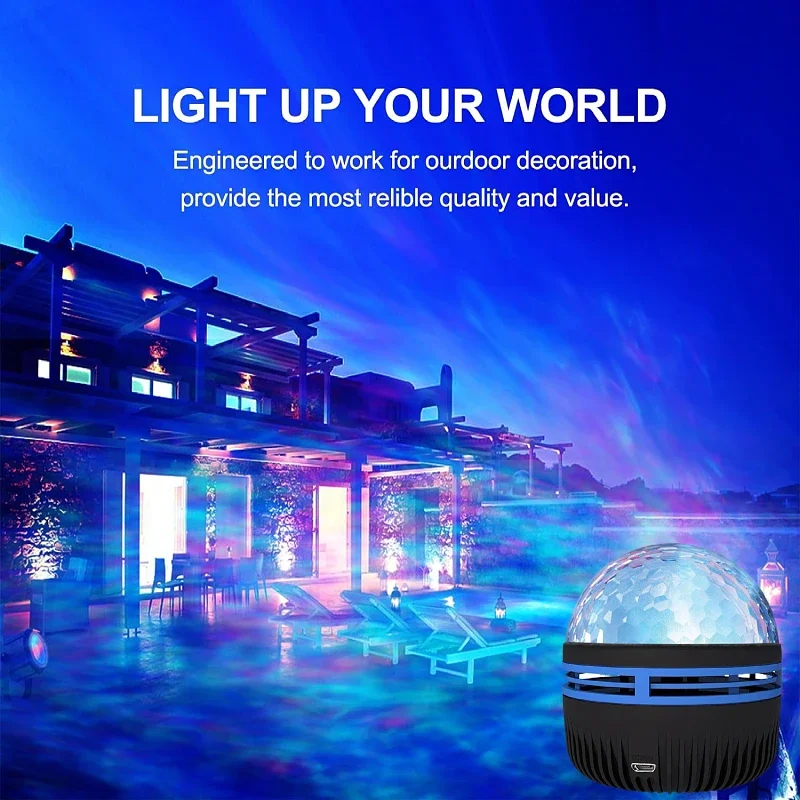 Magic Ball Projector Lamp, Water Ripple, Remote Control, Creative Table Lamp, Romantic Decoration, Night Lamp, Star Aurora