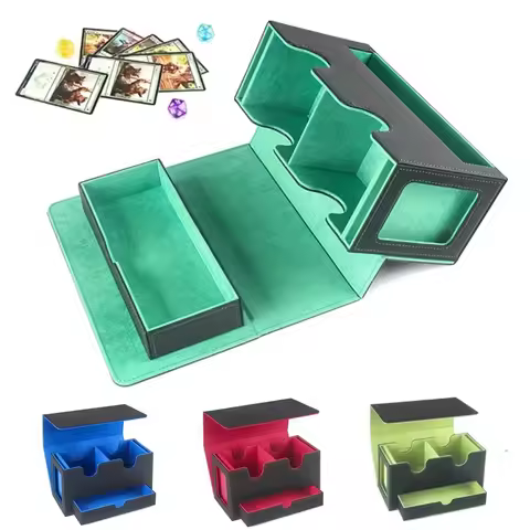 1Pc PU Leather Cards Storage Box for Trading Commander Card Deck Case Magnetic Closure Card Holder Fits for Magic Game Cards