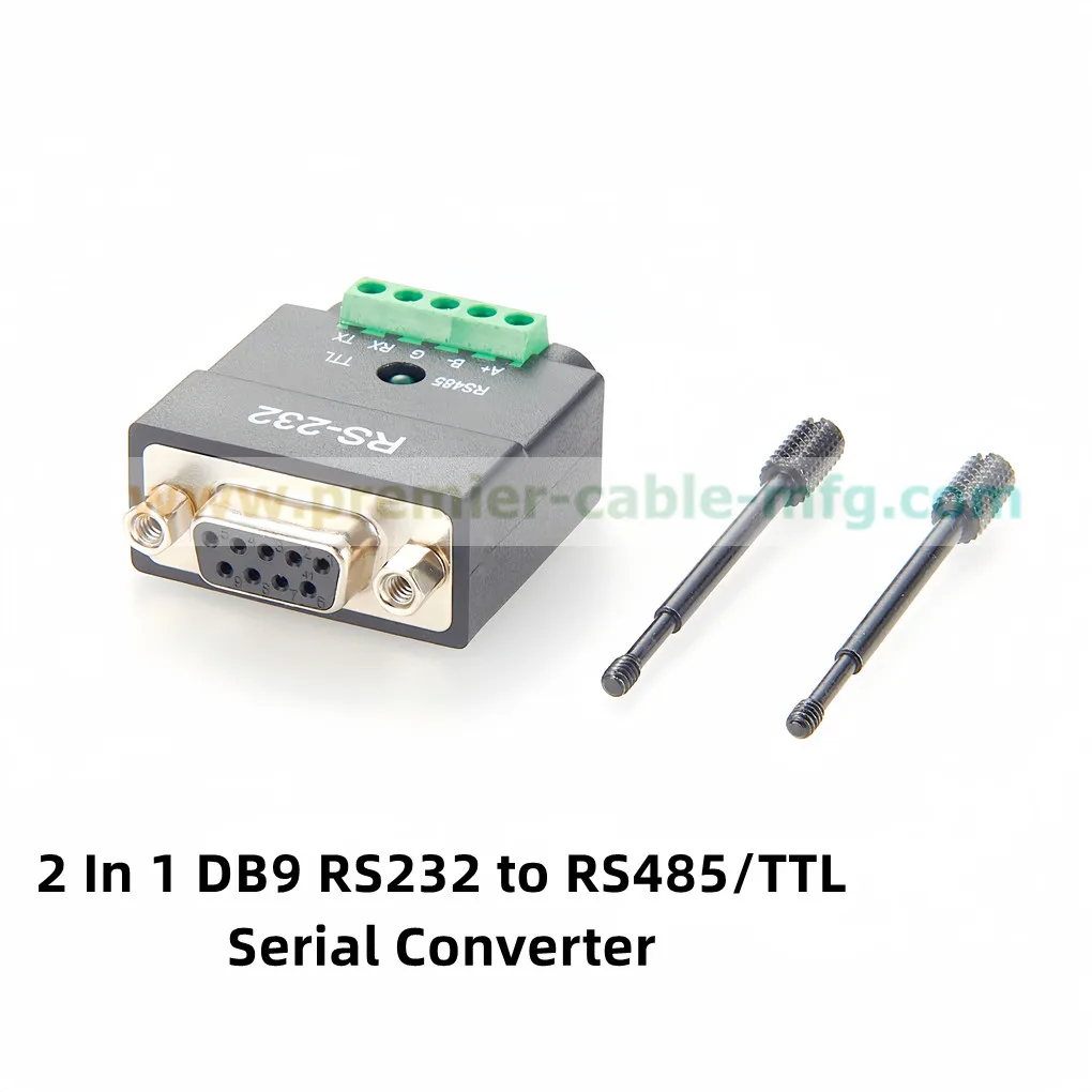 DB9 RS232 to RS485/TTL Serial Converter D-Sub 9Pin to 5Pin Screw Terminal Block RS232 to 3.3V/5V Interface Signal Adapter