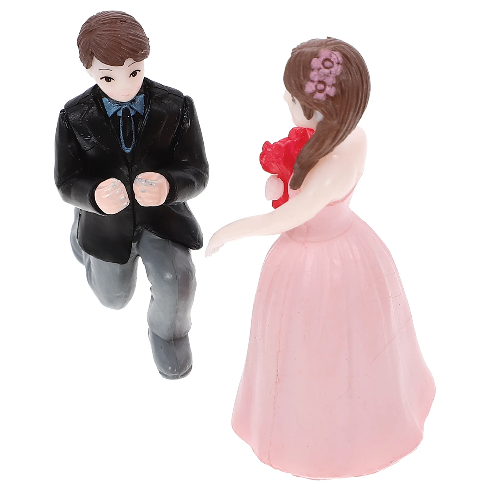 

Wedding Proposal Dolls Mini Cake Topper Anniversary Gift for Her Bride