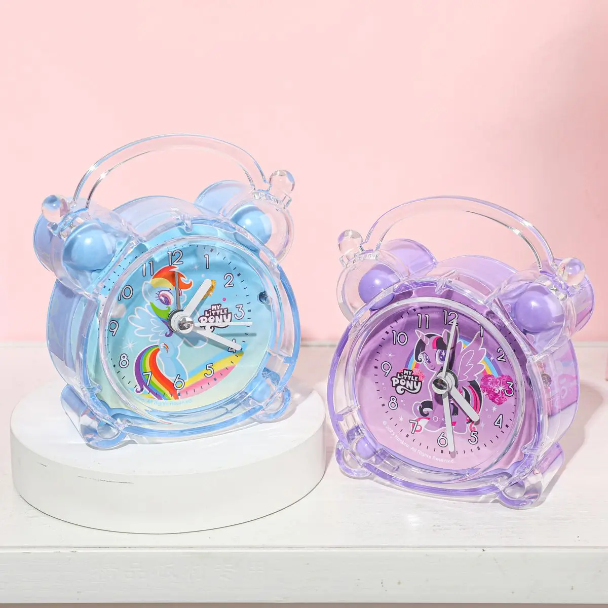 My Little Pony Cartoon Transparent Alarm Clock Twilight Sparkle Cute Creativity Children's Desktop Alarm Clock Ornament Gift