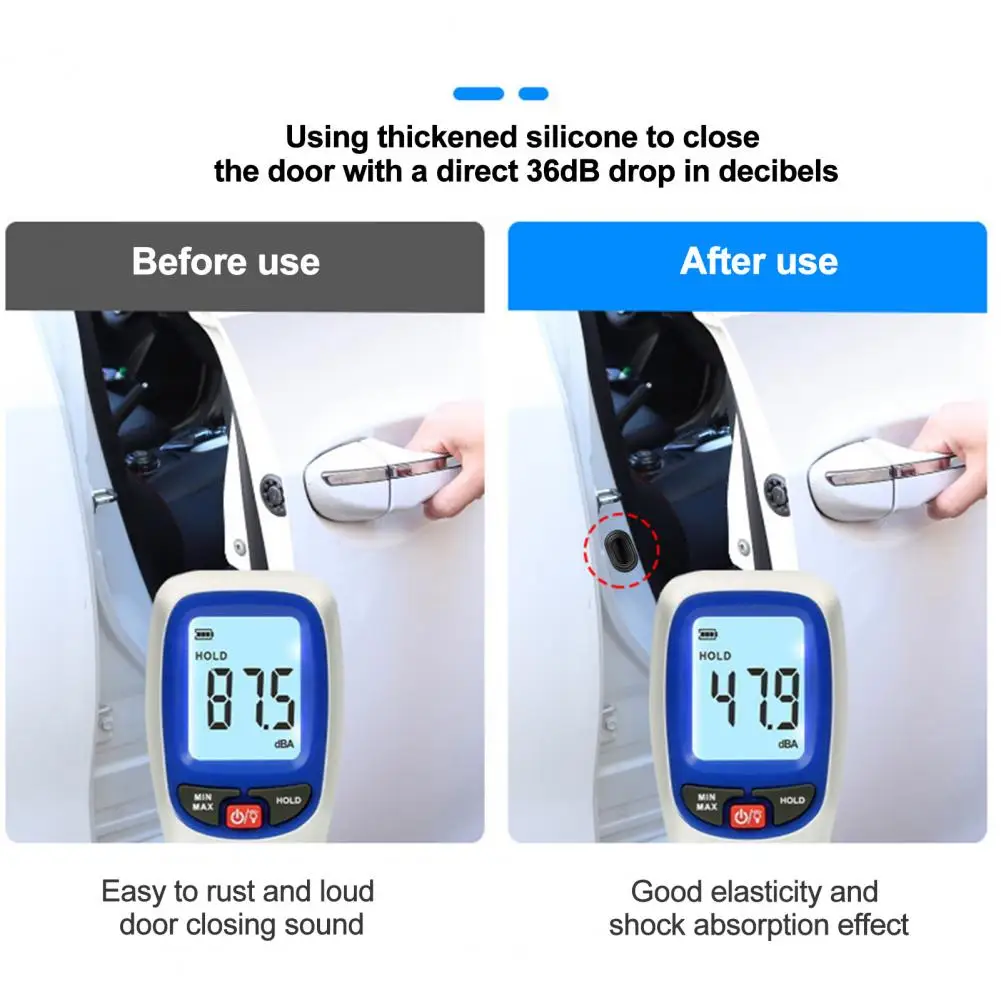Auto Door Shock Absorber 12pcs Car Door Shock Pads Noise Reduction Adhesive Strips Anti-collision Bumper Stickers Auto Door