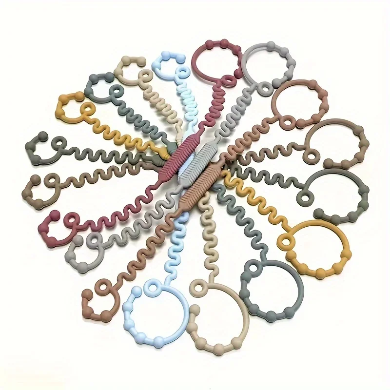 1/3/6PCS Silikon Schnuller Anti Drop Kette Baby Spielzeug Beißring Anti Drop Schnur Baby Schnuller anti Drop Kette – Detail 5