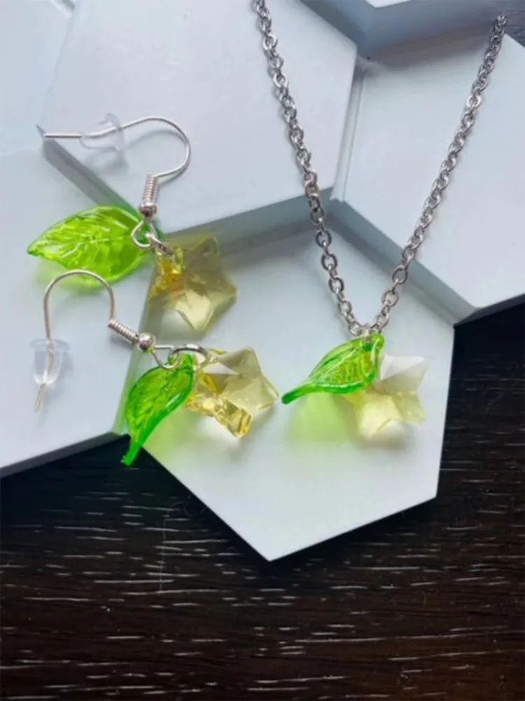 Paopu Fruit Earrings Kingdom Hearts Paopu Fruit  Earring and Necklace Set