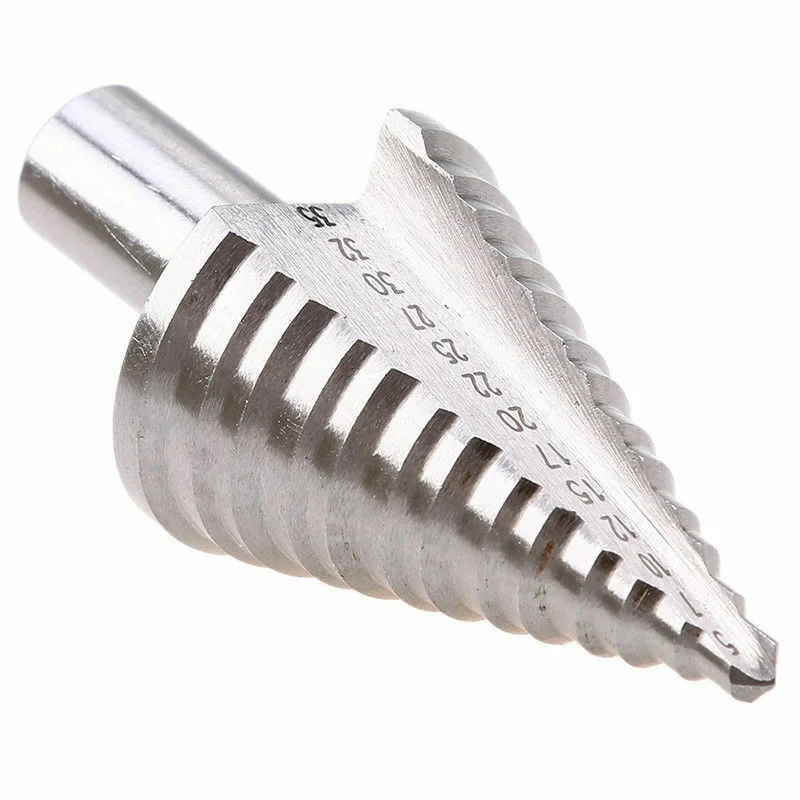

HSS Step Drill Bit 12mm Shank High Speed Steel Cutter 5-35mm 13 Steps Size Cone Drill For Steel,Wood,Thin Iron,Aluminum Alloy