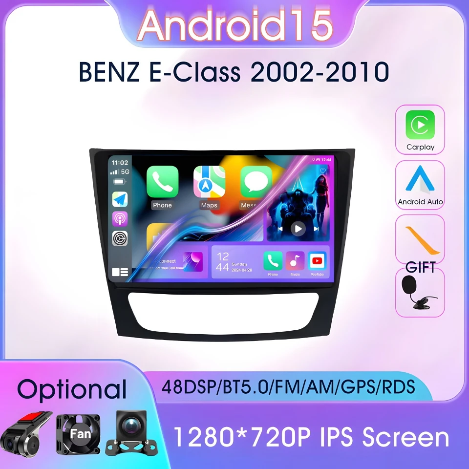 

Autoradio Android15 Player For Mercedes Benz E-class E Class W211 E200 CLS 2002-2010 Autoradio Carplay FM AM RDS Radio Subwoofer