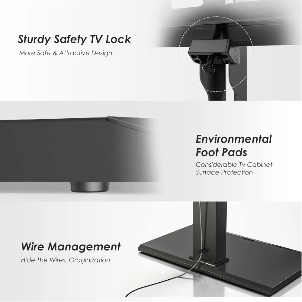 Iron Base Universal Floor TV Stand with Swivel Mount Space Saving for 50-85 Inch LED LCD Plasma Flat