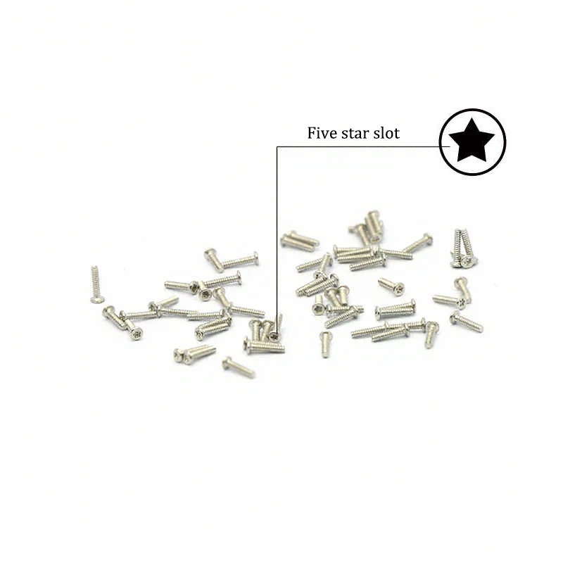 100pcs M1 M1.2 Stainless Steel Five Torx 5 Point Star Flat Head Screw Laptop Notebook Computer Repair Tool