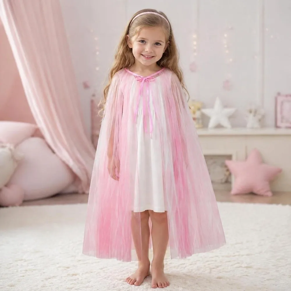 Sweet Multi Color Princess Cape Role Playing Stage Clothes Stage Performance Shawl Cloak Capes Children