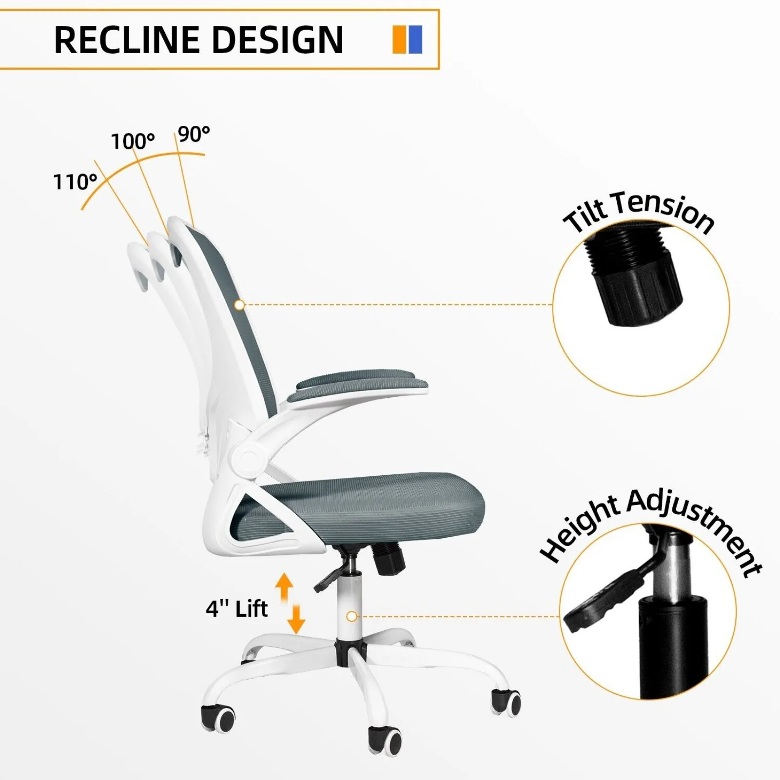 Ergonômico High Back Swivel Office Chair, Task Desk, Gaming Racing Chair, EUA Casa