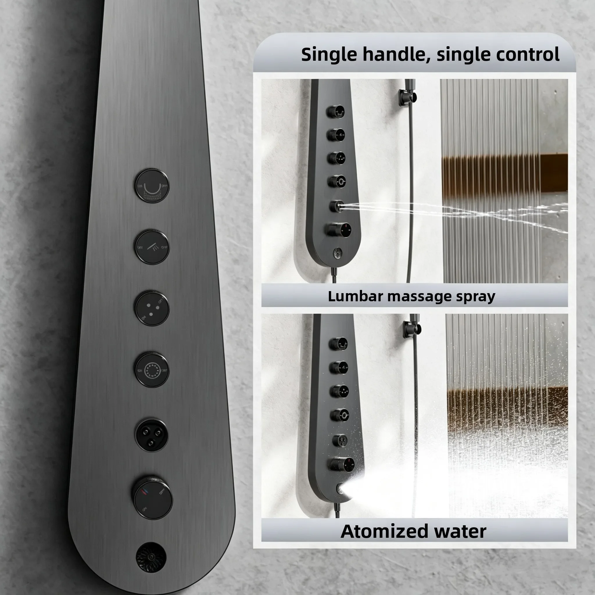 Minimalist Single Handle Shower Set Slide Bar Pressure-Boosting Rain Showerhead for Home Bathroom Bathing Set
