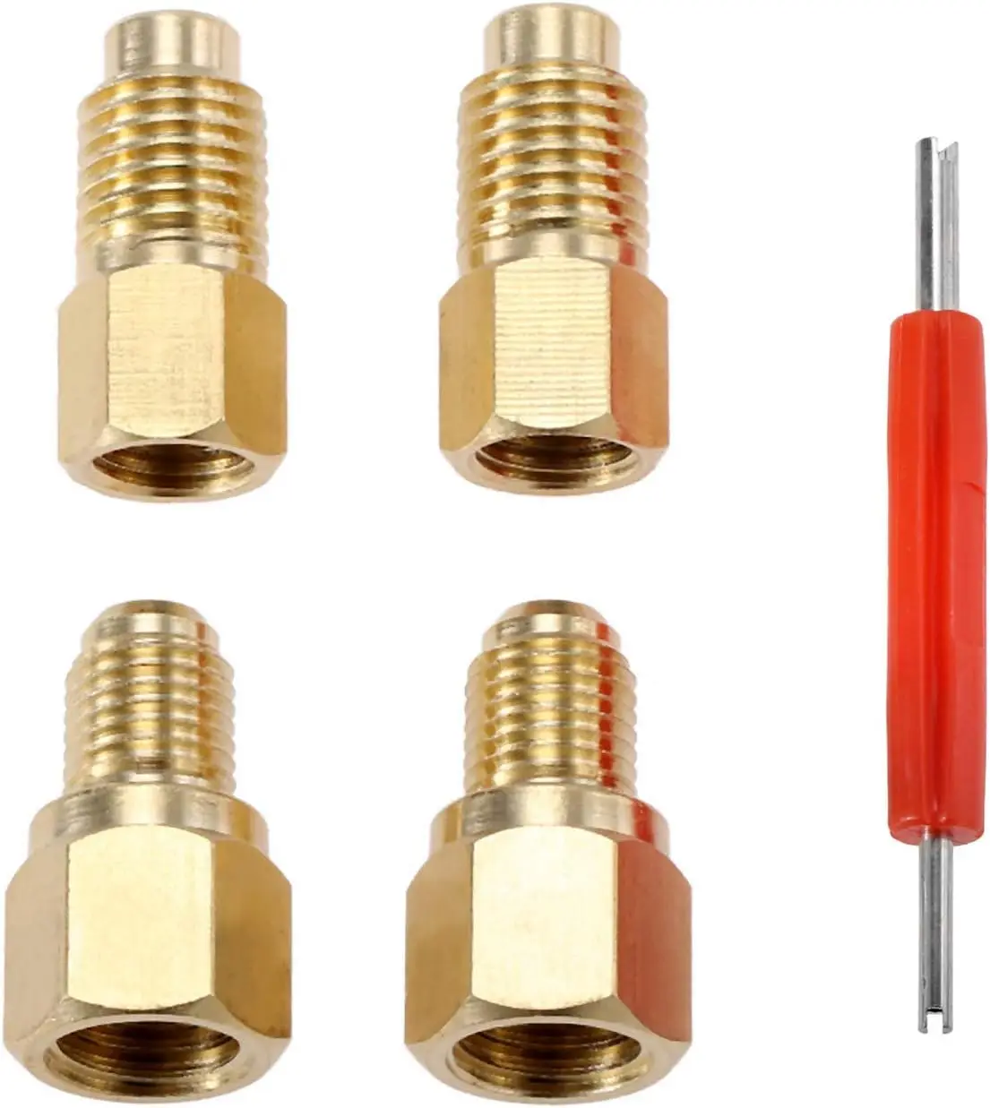 

R12 R22 To R134a Conversion Adapter Valves with Valve Core Remover Brass Low Magnetic Permeability for AC Refrigerant System