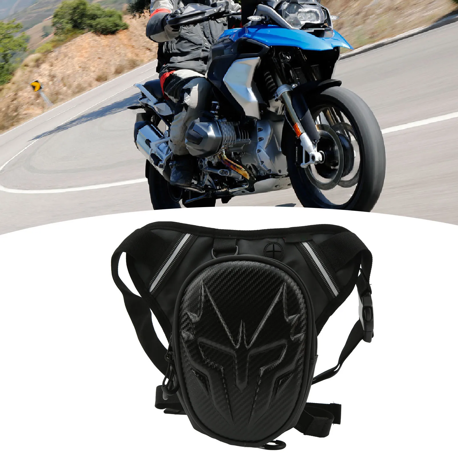 

Motorcycle Leg Bag PVC Matte Drop Leg Pouch Multifunctional Thigh Packs for Outdoor Carbon Fiber with Oxford Cloth Polyester