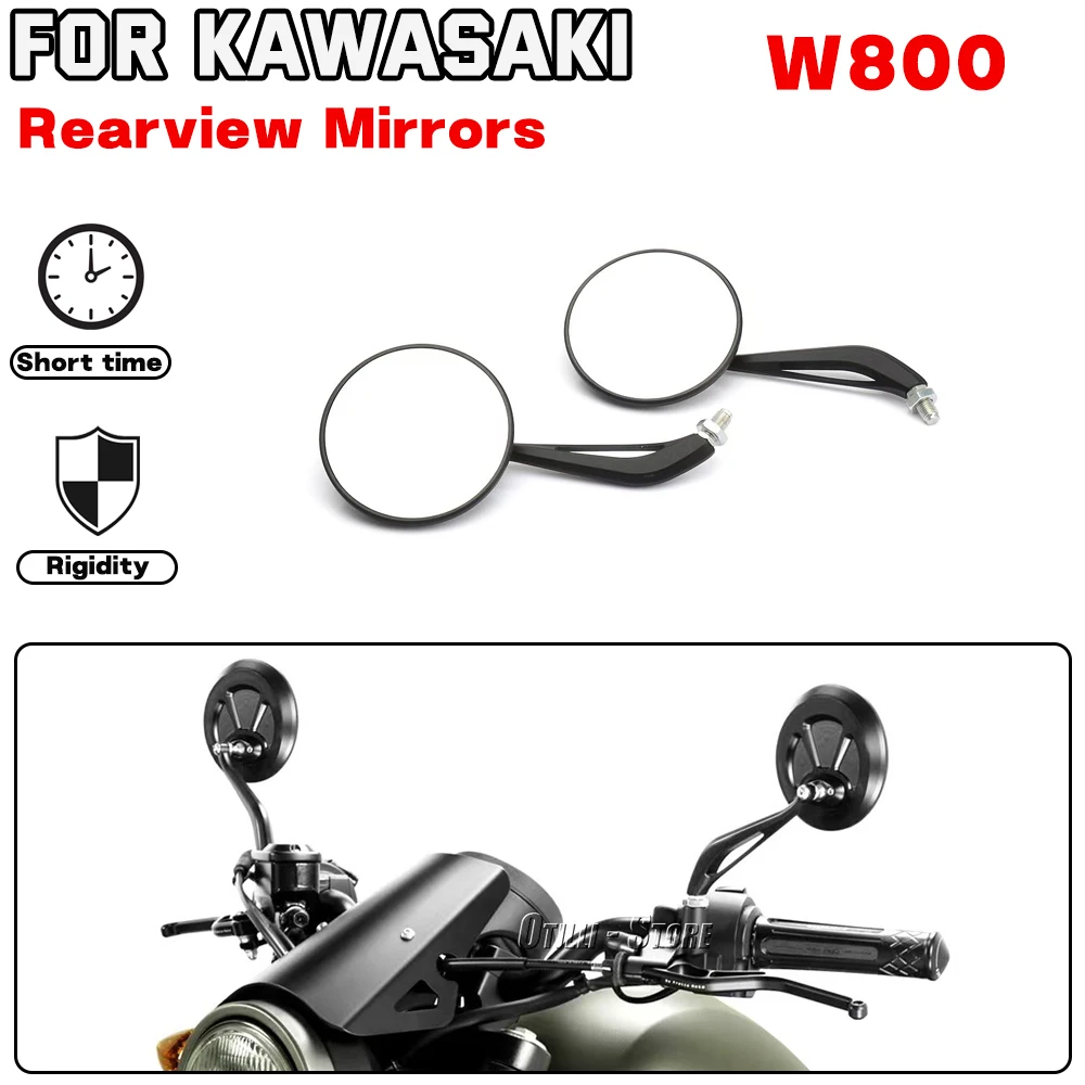 For KAWASAKI W800 New Motorcycle accessories Blue/Clear lenses Back View Mirrors Round Shape Rearview