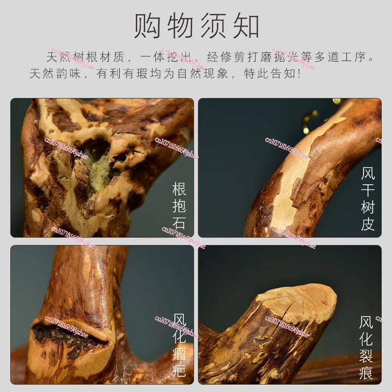 Log Root Carving Ornament Natural Random Tree Root Log Tea Ceremony Zen Pen Hanging Base Living Room Decoration Crafts