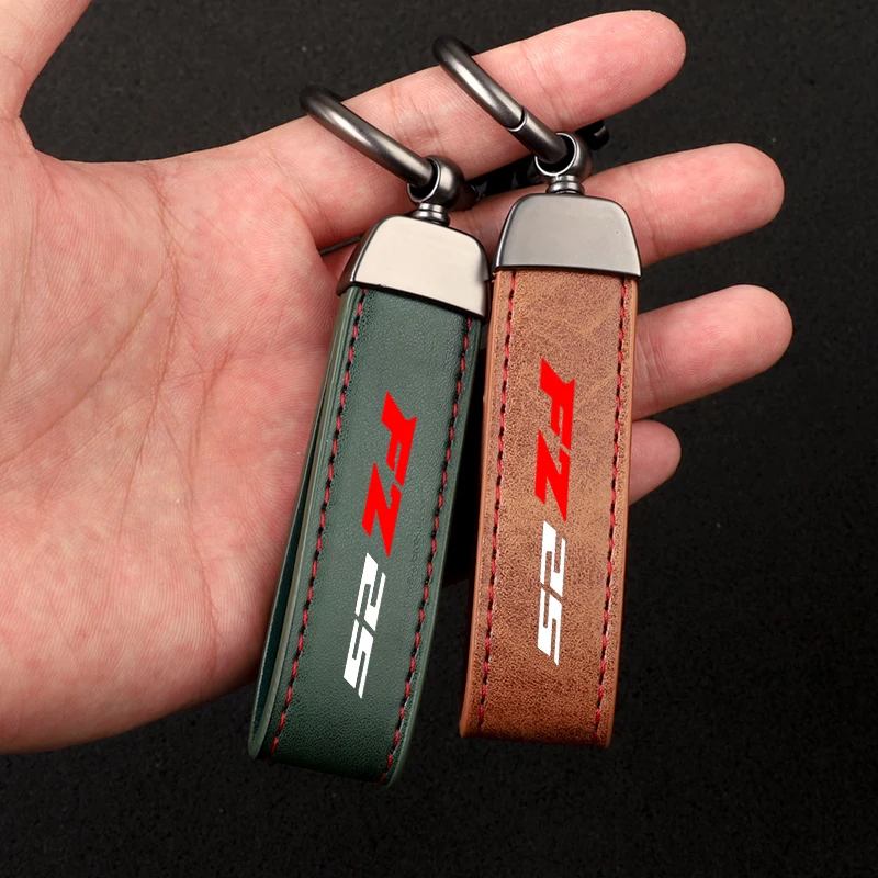 Premium material leather motorcycle key ring chain for Yamaha MT25 MT-25 FZ25 MT 2015-2021 Accessories with logo