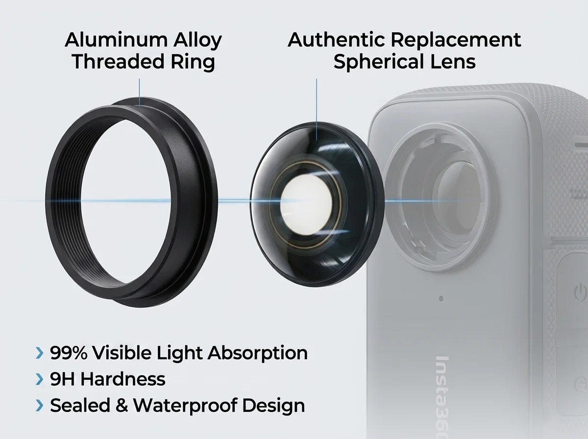MORUS Ersatzlinse für Insta360 X3 Hochauflösendes Optisches Glas Action-Kamera-Zubehör – Detail 2