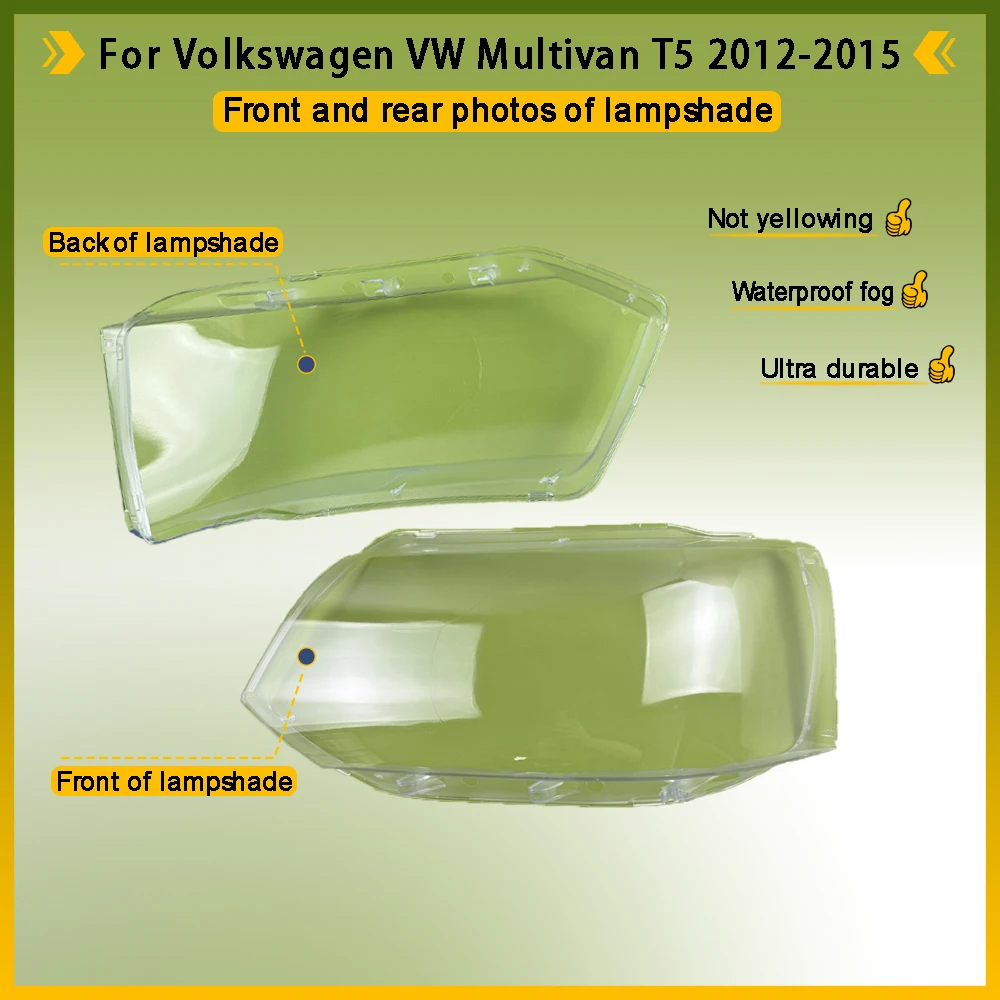 Für Volkswagen VW Multivan T5 2012 - 2015 Scheinwerferlinsen-Glasabdeckung Transparente Lampenschirme Auto-Frontscheinwerfer-Abdeckung
