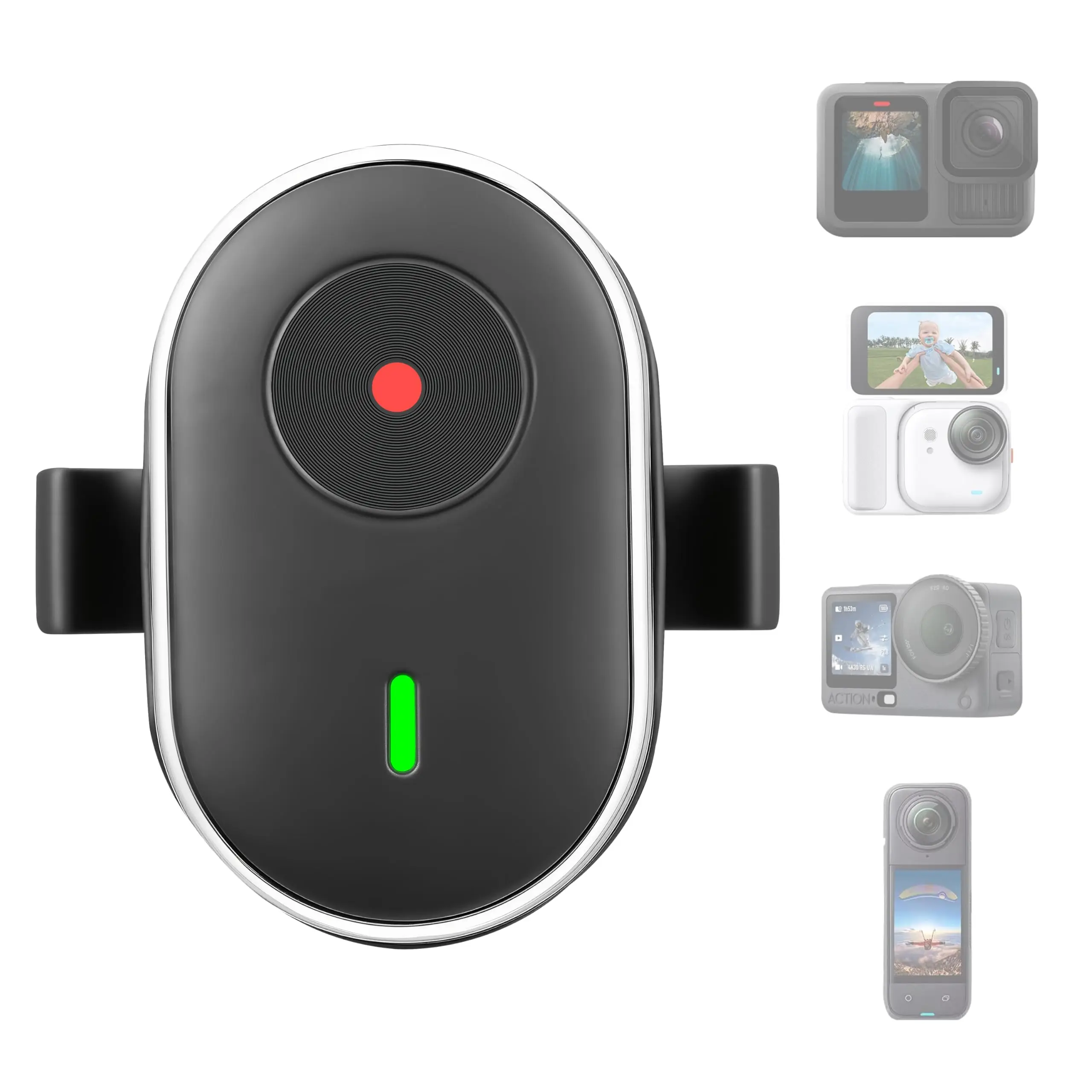 

Кольцевой пульт дистанционного управления для Insta360 GO Ultra/X5/X4/X3/Ace Pro 2 Mini, совместимый с GoPro Hero 13 12 11 Max 2, DJI Osmo Action 6 5 4 Nano