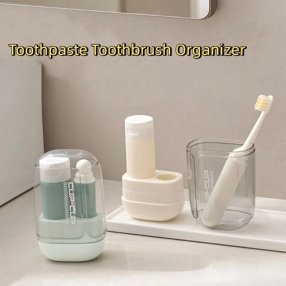 

Portable 3 in 1 Travel Toothbrush Set Folding Plastic Travel Toothbrush Cup Space Saving Toothpaste Storage Box Women Men