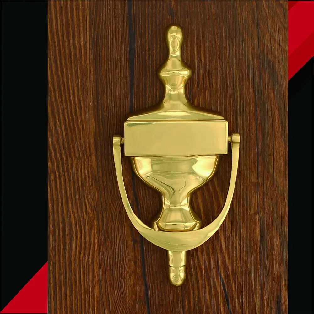 PHS Hardware Brass 6-1/2 Inch Classic Door Knocker/Aldaba Clásica De Latón Brillante  6-1/2 Pulgadas