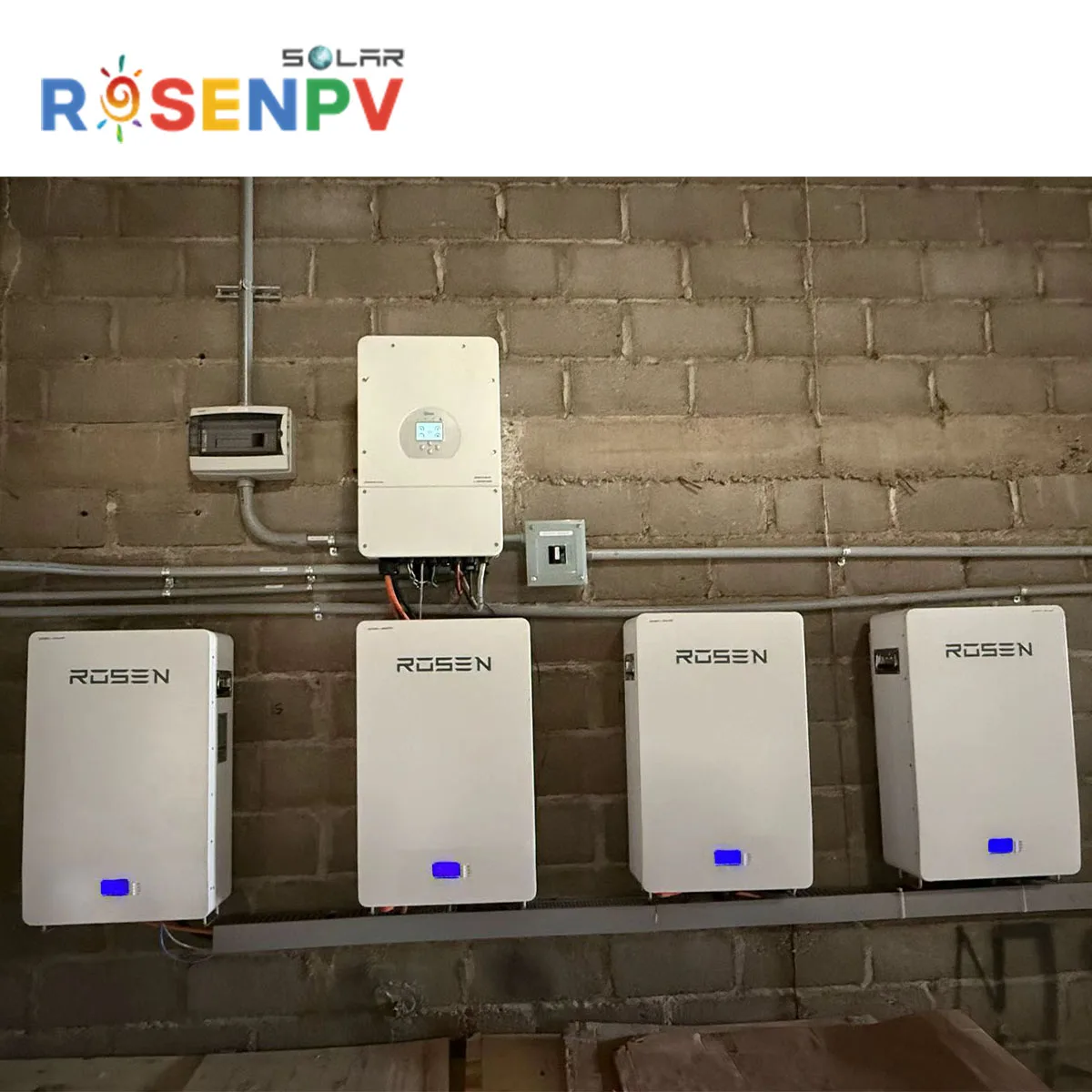 Rosen Solar 10kw on Grid Hybrid Battery Backup Solar Energy System Roof Mounting EU Popular System Solution