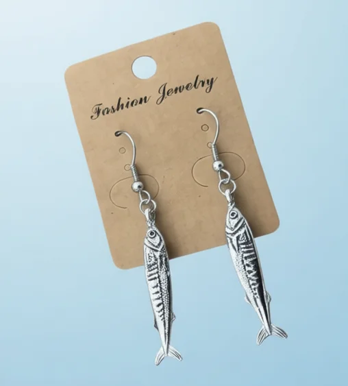 Sardine Fish Earring Ocean Jewelry Boho Jewelry Pilchard Stud Fashion Hot Ear Pendant Gift