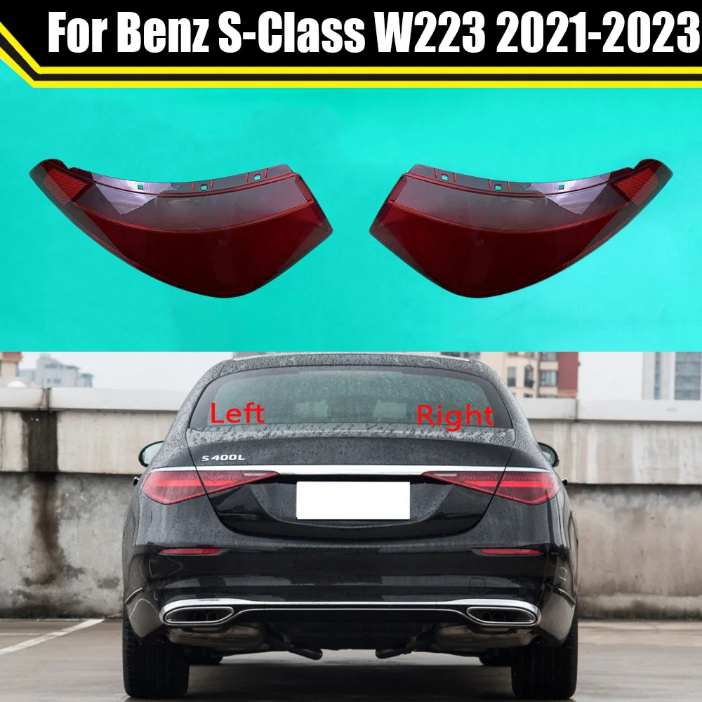 Car Taillamp Case Tail Lamp Light Lampshade For Benz S-Class W223 2021 2022 2023 Lampcover Auto Rear Shell Taillight Cover Mask