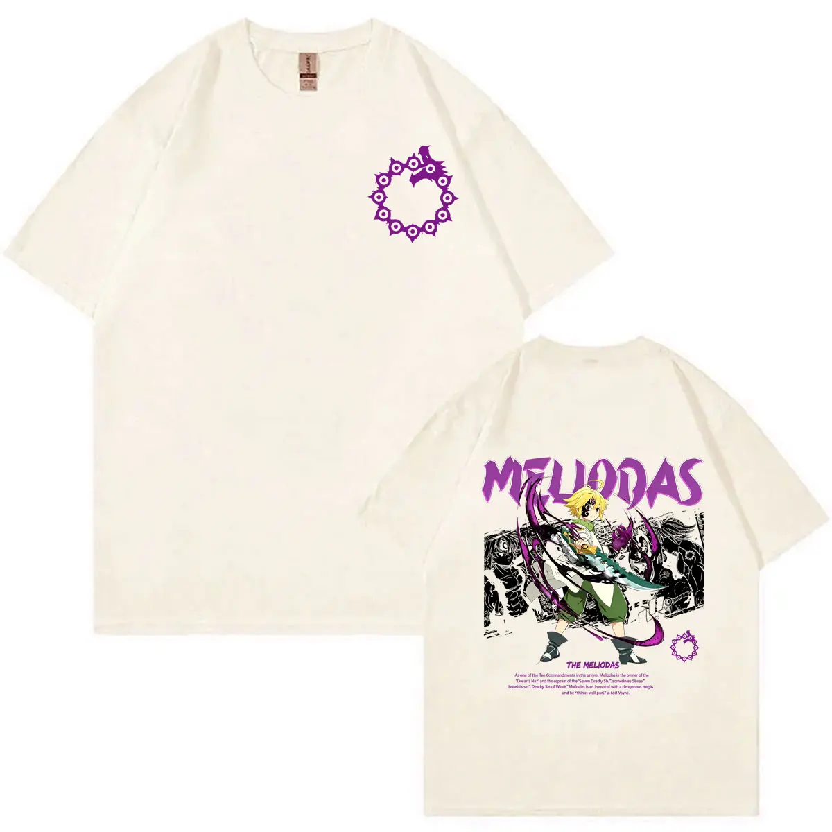 Anime The Seven Deadly Sins Dragon's Sin of Wrath Meliodas T-shirt Men Women Manga Oversized T Shirts Male Vintage Tshirt Tops