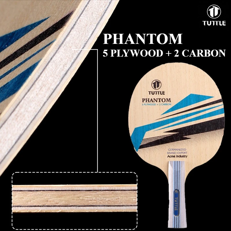 TUTTLE PHANTOM Table Tennis Blade 5 Wood + 2 Inner Carbon Professional Ping Pong Paddle for Beginners & Intermediate Players
