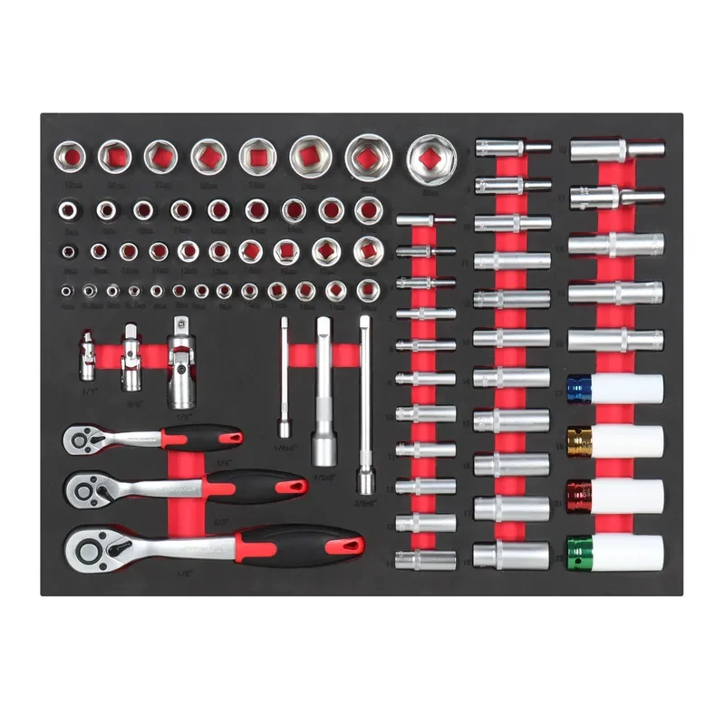 7 Drawer with 280pcs CRV Tools OEM Professional Auto Repair Storage Workshop Tool Storage Safety Lockable Cabinet with Caster