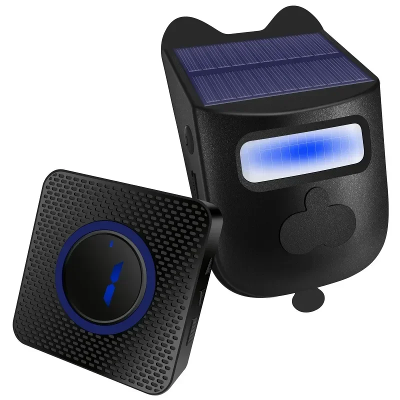 Outdoor Indoor Solar Waterproof Alarm with Digital Display Defense Zone Infrared Sensing Doorbell