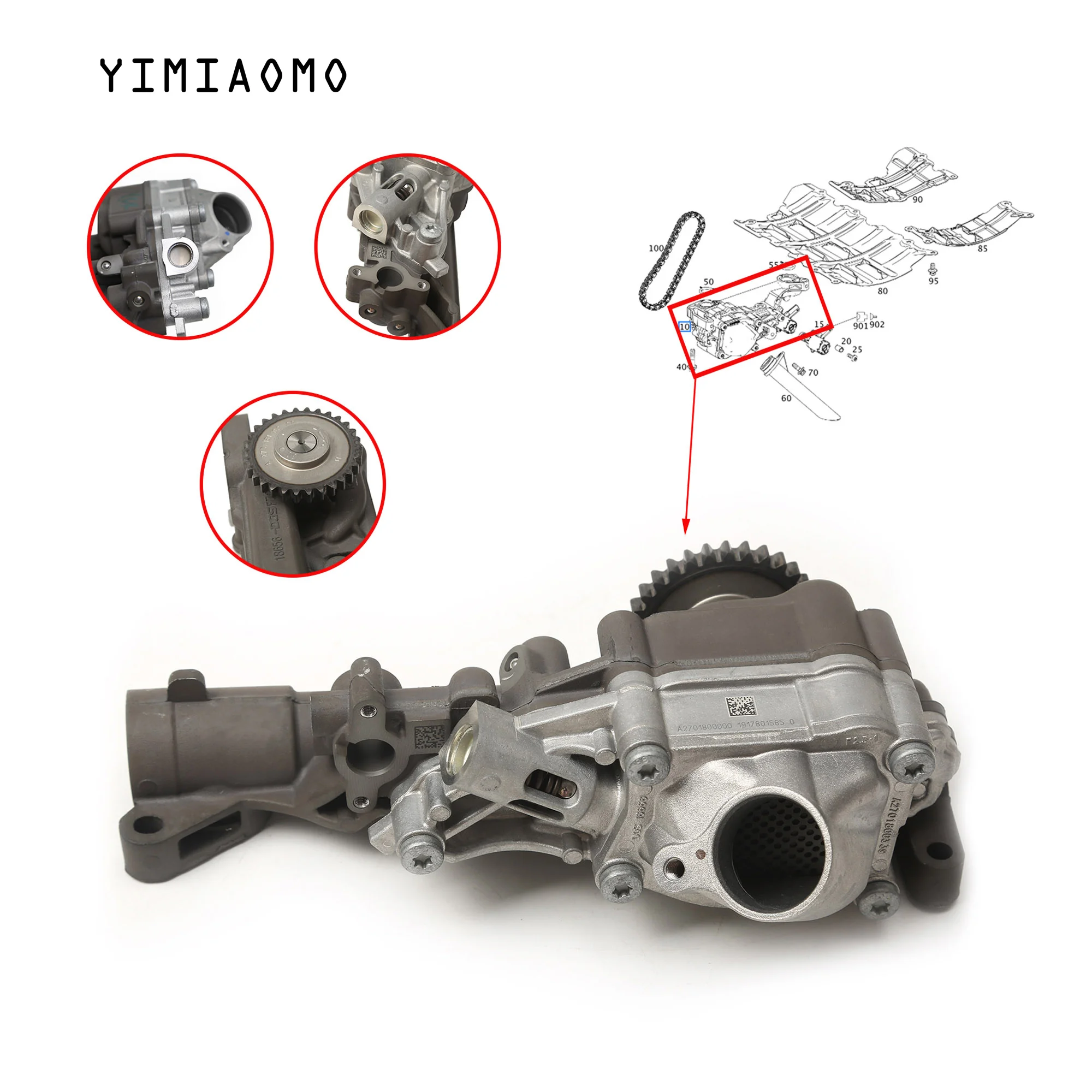 A2701800000 Engine Oil Pump For Mercedes-Benz W176 2013-2018 W246 M270.920 C117 CLA 220 4MATIC GLA X156 2014-2018 A2701800401