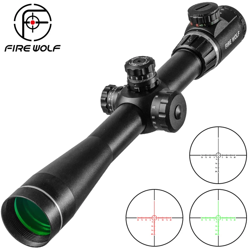 

Fire Wolf 4-14X40 Red Green Cross Round Line Tactics Scope Hunting Riflescope Optical Sight Rifle Waterproof 500 Meters Sight