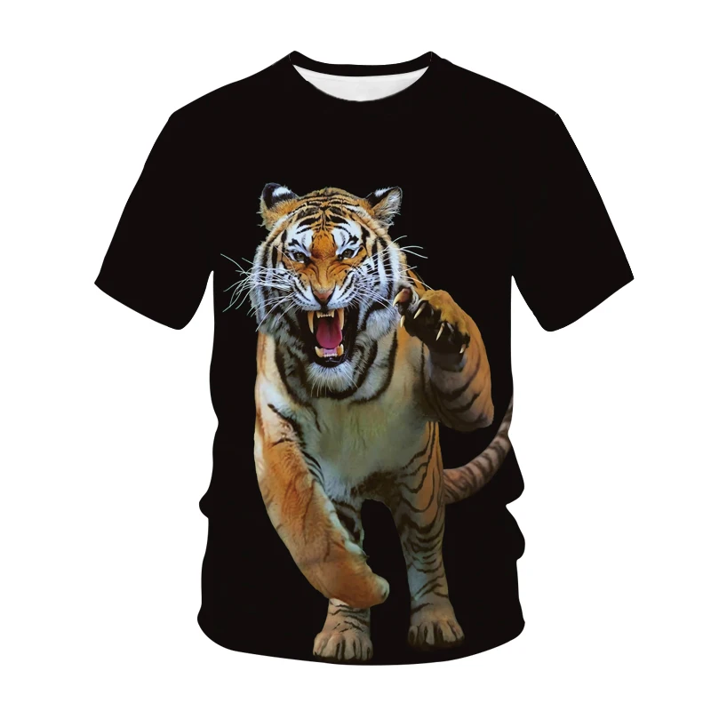 Vintage Fantasy Tiger T Shirts For Men 3D Print Casual Tee Short Sleeve Loose O-Neck Summer TShirts Men Tops Clothing